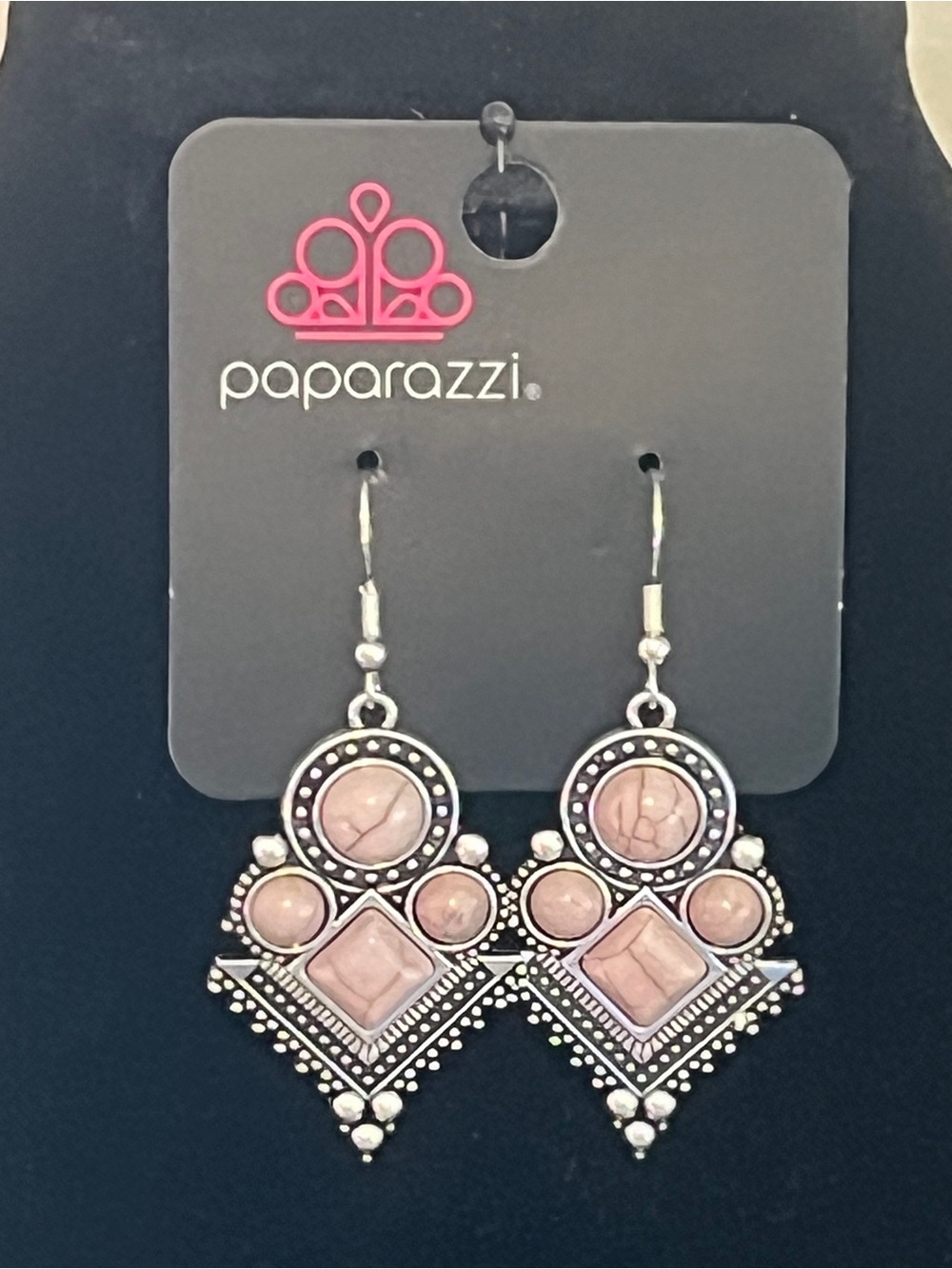 Paparazzi Tan Stone Tribal-Inspired Drop Earrings